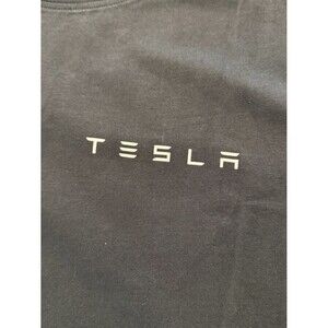 Tesla T Shirt Womens Large Black Logo Graphic Crew Neck Tee NWOT